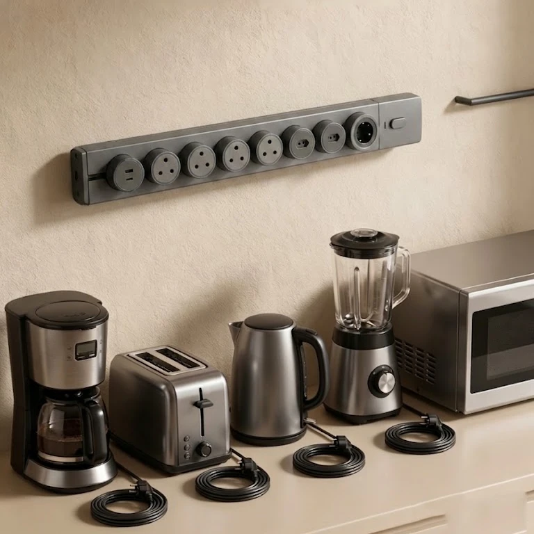 HOMEKT TRICPOWER track socket set 80cm:2 Brazil + 4 South Africa + 1 USB + 1 European - Image 2