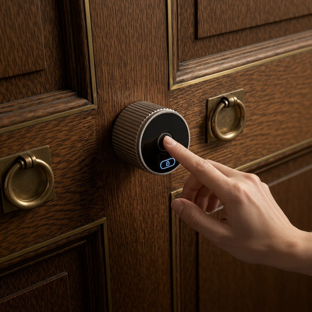 LVE-17B Round Smart Door Lock | Fingerprint, PIN & Tuya App Access - Image 3