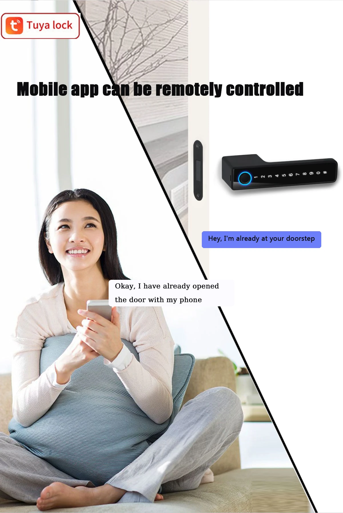 Home KT Y01 Smart Slim Door Lock with Single Latch | Fingerprint, PIN, IC Card & Tuya App - Image 3